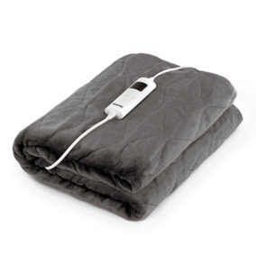 FiNeWaY Electric Heated Blanket - Large Cosy Warm Overthrow, Adjustable Timer, and Washable Mattress Pad Heater