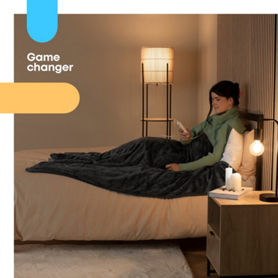 FINEWAY Electric Heated Blanket: Warm Fleece Overthrow, Digital Control,  Adjustable Timer, and Washable Mattress Pad Heater | DIY at Bu0026Q