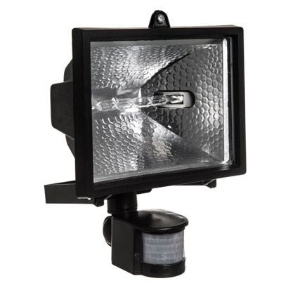 Fineway Halogen Floodlight Security - 400W Black Aluminium with PIR Motion Sensor, Adjustable 180 Degrees
