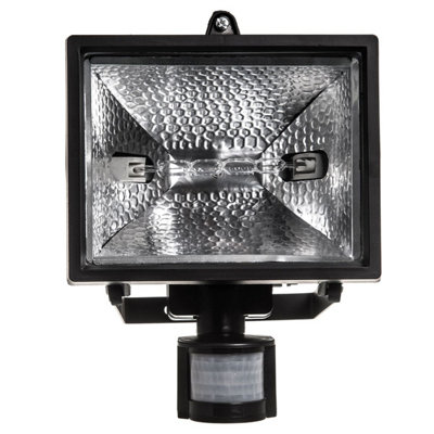 Fineway Halogen Floodlight Security - 400W Black Aluminium with PIR Motion Sensor, Adjustable 180 Degrees