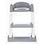 FiNeWaY Padded Potty Toilet Seat - Adjustable Baby Toddler Kid Toilet Trainer with Step Stool Ladder for Boys & Girls - GREY