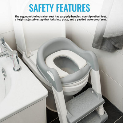 Bathroom Vanity Pop Up Step Stool FiNeWaY Padded Potty Toilet Seat