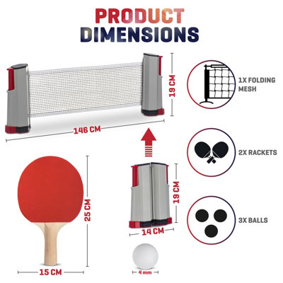 Retractable table discount tennis net