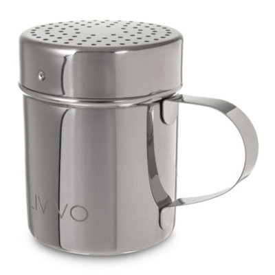 Shaker per zucchero in polvere in acciaio inossidabile con coperchio, 2 formati Caffè Cacao Cannella Shaker Lattine Mesh Duster Setaccio a rete Sprinkler per Latte Cappuccino, Cupcake Stencil(S