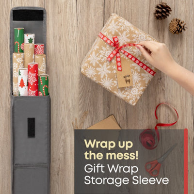 FiNeWaY Set of 2 Gift Wrap Storage Bags Wrapping Paper Organiser ...