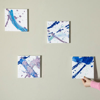 FINEWAY Set of 4 Blank Artist Canvas - 20 x 20 cm