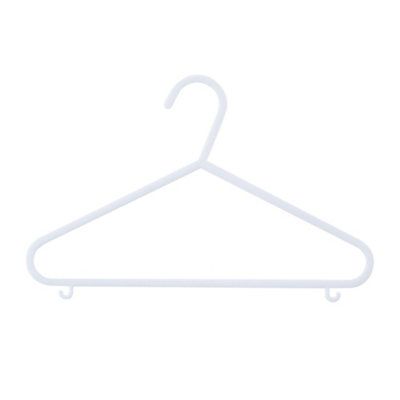 FINEWAY White Plastic Clothes Hangers, Pack of 40