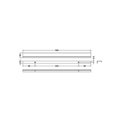 Finger Pull Handle, 500mm (320mm Centres) - Matt Black