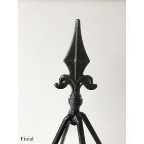 Finial Top Bare Metal/Ready to Rust - Top for Garden Plant Border Support - Solid Steel - L30 x W30 x H30 cm