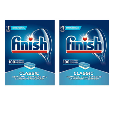Finish Classic Dishwasher Tablets Powerful Clean 100 Tablets Pack of 2