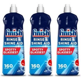 Finish Rinse Aid for Shinier and Drier Dishes Original 800ML (Pack of 3)
