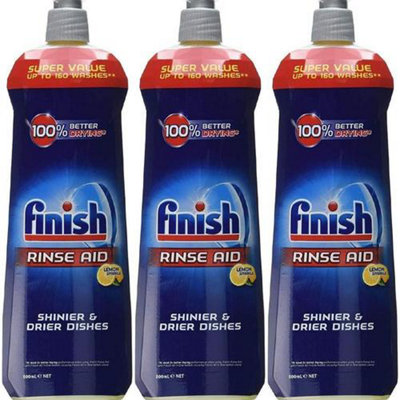 Finish Rinse Aid Shine and Protect Lemon Sparkle 800ml (Pack of 3)