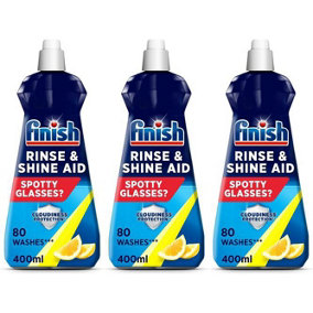 Finish Rinse Aid Shine Plus Dry Lemon, 400 ml (Pack of 3)