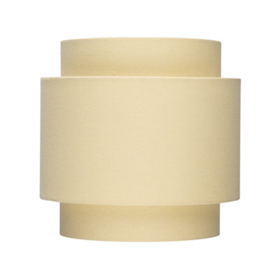 Finn 3 Tiered Drum Linen Lemon Yellow Light Shade (D)25cm, Lightshade Lampshade Pendant Ceiling, Table, Floor Lamp Easy Fit