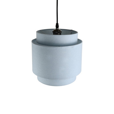 Finn 3 Tiered Drum Linen Sky Blue Light Shade (D)25cm, Lightshade Lampshade Pendant Ceiling, Table, Floor Lamp Easy Fit