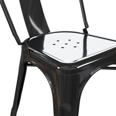 Finn metal dining chair in black, 2 pieces