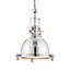 Finnick Bright Nickel and Sun blasted Glass Shade 1 Light Ceiling Pendant
