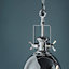 Finnick Bright Nickel and Sun blasted Glass Shade 1 Light Ceiling Pendant