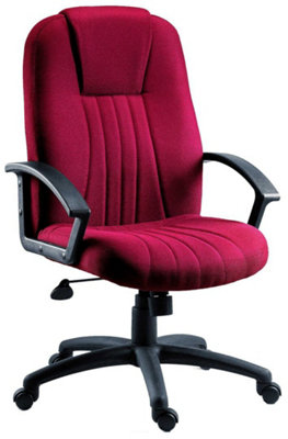 Finnity Fabric Burgundy Office Chair | DIY at B&Q