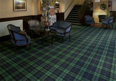 Finsbury Park Wool Axminster by Remland (Green Tartan, 4m x 4m)