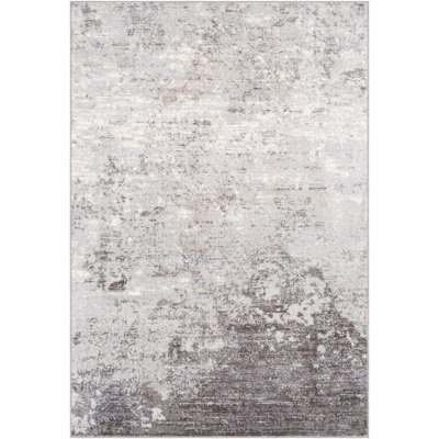 FIONA Abstract Modern Marble Silver Grey Area Rug 140 x 200 cm