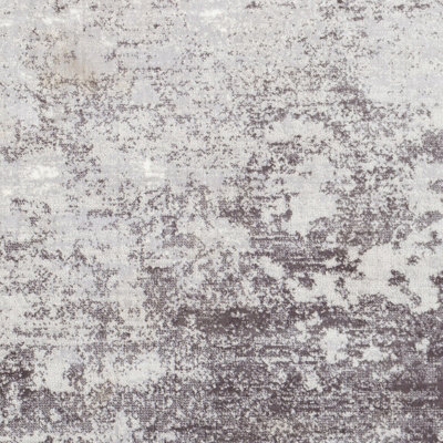 FIONA Round Abstract Modern Marble Silver Grey Area Rug 160 x 160 cm