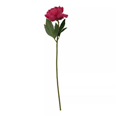 Fiori 65cm Peony Stem Fuchsia Flower Artificial Plant Foliage