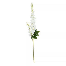 Fiori 90cm White Delphinium Spike Artificial Plant Foliage