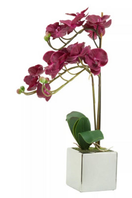 Fiori Aubergine Orchid Plant Artificial Plant Foliage