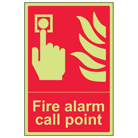 Fire Alarm Call Point Equipment Sign - Glow in Dark - 200x300mm (x3)