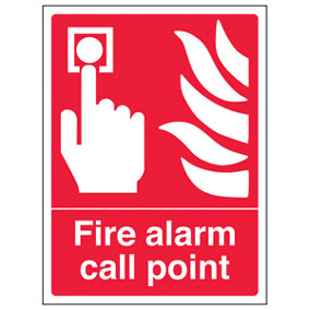 FIRE ALARM CALL POINT Safety Sign - Self-Adhesive Vinyl 150x200mm
