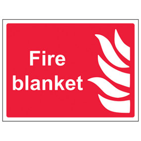 Fire Blanket Equipment Safety Sign - Adhesive Vinyl - 200x150mm (x3)