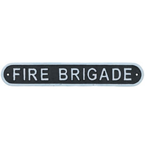 Fire Brigade Cast Iron Sign Plaque Door Wall House Home Gate Garden Station
