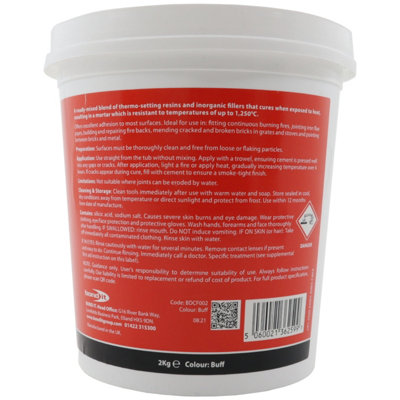 Fire Cement Buff - Ready Mixed Blend of Heat-Resistant Resins and Inorganic Fillers - 2kg Buff