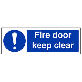 Fire Door Keep Clear Health Safety Sign - Glow in Dark 300x100mm (x3)