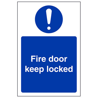 Cartello Disco Porta Tagliafuoco 'Keep Locked' 76 Mm, Acciaio Inox, Con Viti Di Fissaggio