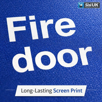 Fire Door Keep Shut Sign 76mm Satin Aluminium Fire Door Safety Sign ...