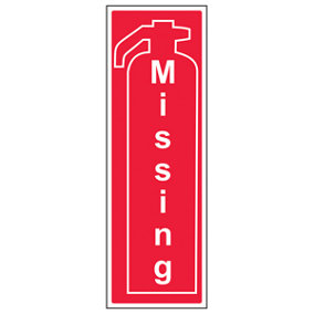Fire Extinguisher Missing Safety Equipment Sign - Adhesive Vinyl - 150x450mm (x3)