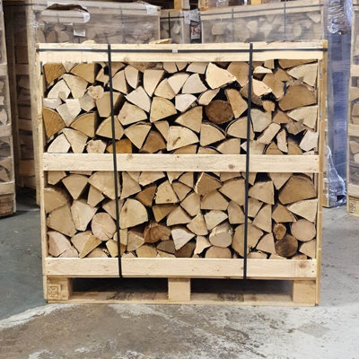 Fire Guru Giant Crate Kiln Dried Birch Firewood Hardwood Logs 500KG