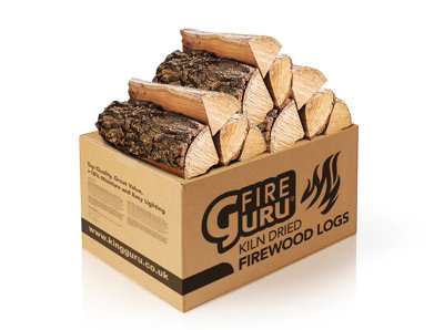 Fire Guru Kiln Dried Ash Firewood Logs 20kg Box