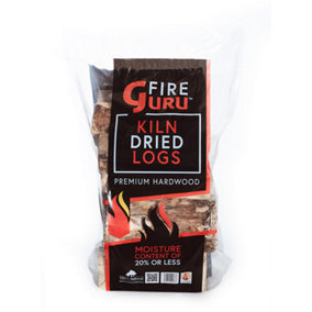 Fire Guru Kiln Dried Premium Birch Logs Bag 25L-64 Bags