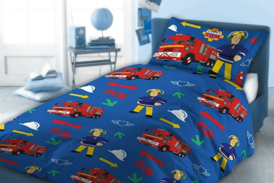 Fire Man Sam Character Children's Duvet Cover Bedding Set