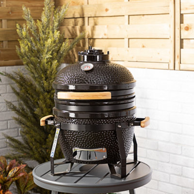 38cm Kamado Smoker BBQ | Black | Fire Mountain