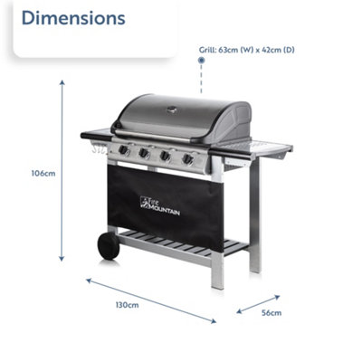 Fire Mountain Everest 3 Burner Gas Barbecue