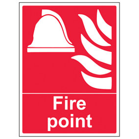 Fire Point Equipment Safety Sign - 1mm Rigid Plastic - 300x400mm (x3)