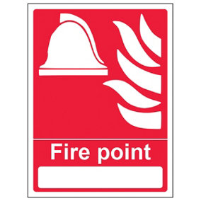 Fire Point With Blank Equipment Sign - Rigid Plastic - 200x300mm (x3)