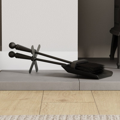 Fire Vida Hearth Black Fireplace Shovel And Brush Set DIY at B&Q