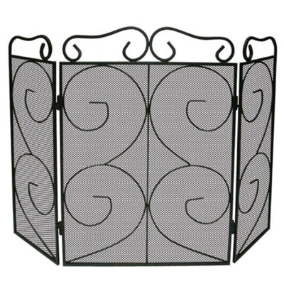 Fire Vida Tapton Black 3 Panel Fire Guard Fireplace Cover