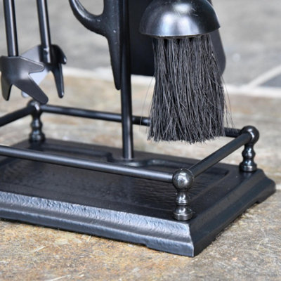 Kingson Set Di 5 Accessori Per Caminetto In Ghisa Nera, 19,5 X 17 - Foto 2