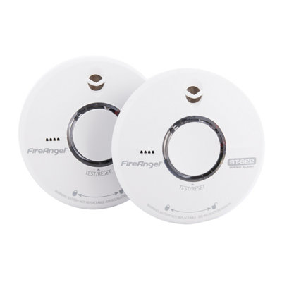 FireAngel ST-622 10 Year Thermally Enhanced Optical Smoke Alarm (Thermoptek) Twin Pack